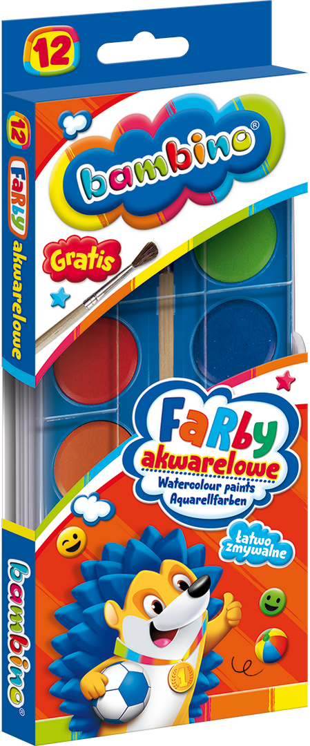 Farby akwarelowe Bambino 12 kolorów St.Majewski